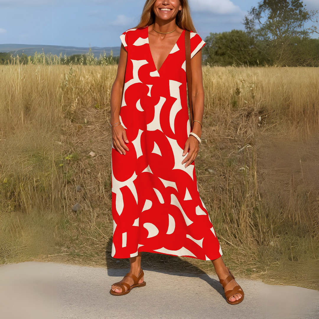 VALERIE | V-Neck Dress with Loop Details