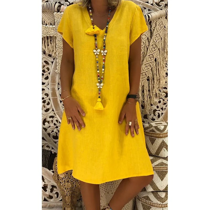 🌿100% Linen Summer Classic Dress