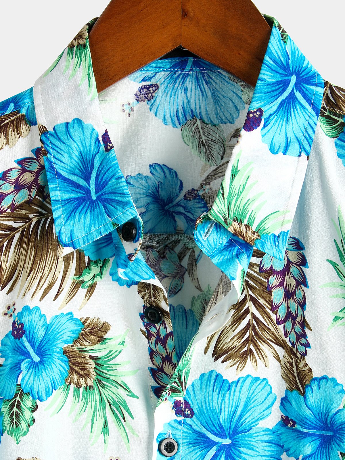 Men's Pure Cotton Shirt with Hawaiian Holiday Style Print