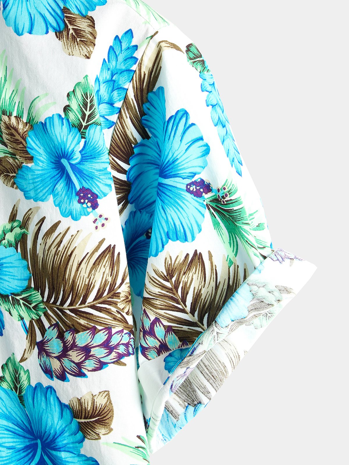 Men's Pure Cotton Shirt with Hawaiian Holiday Style Print