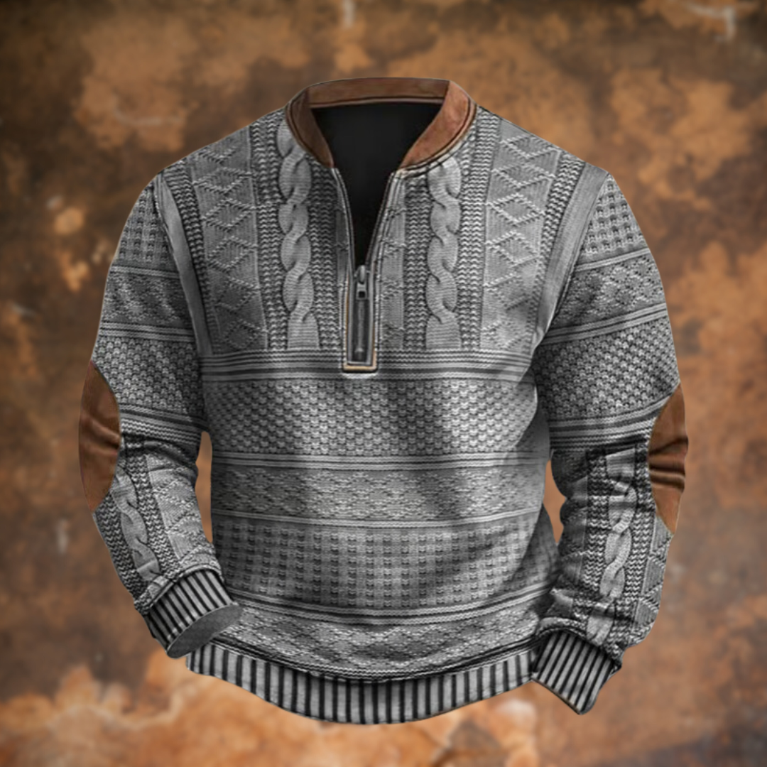 GERALD | Men's Knitted Sweater with Zipper