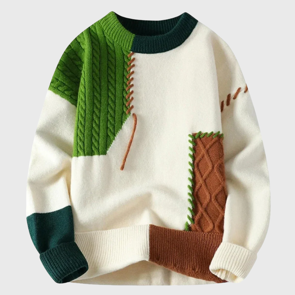 Vintage Style Patchwork Sweater