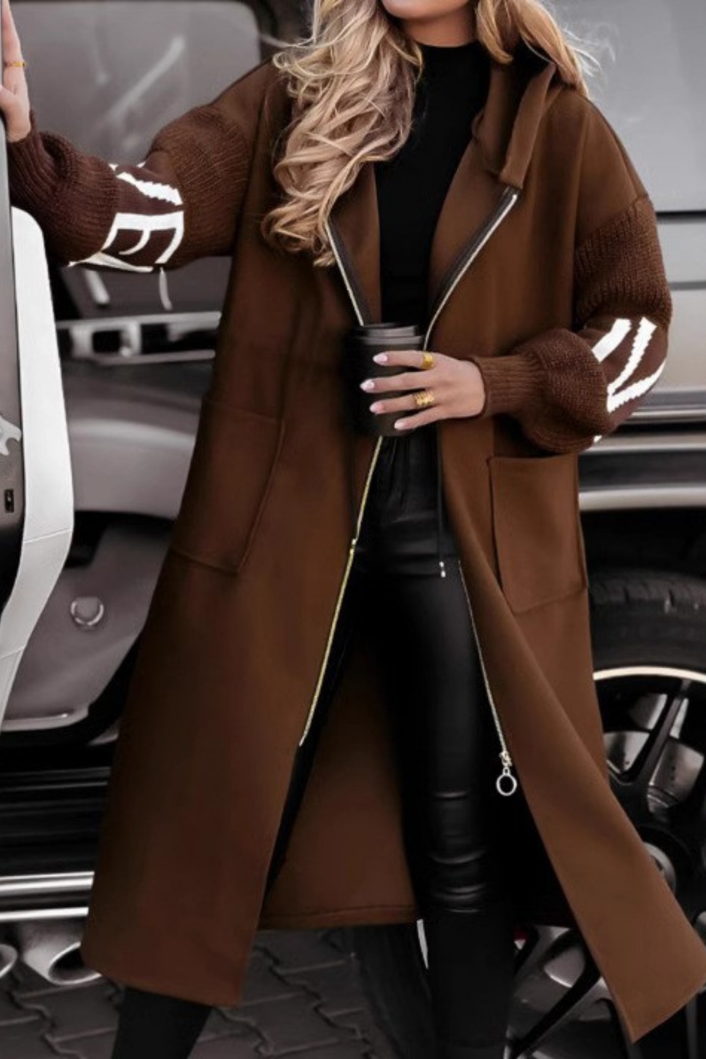 SELENE | Knit-Hooded Winter Jacket
