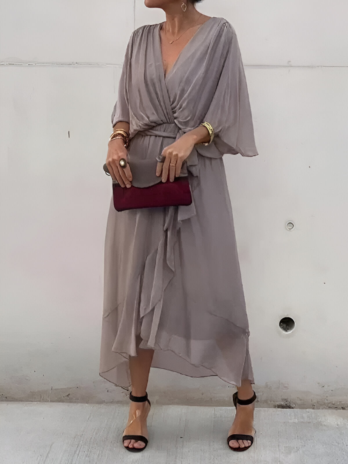 Monica - V-Neck Chiffon Dress