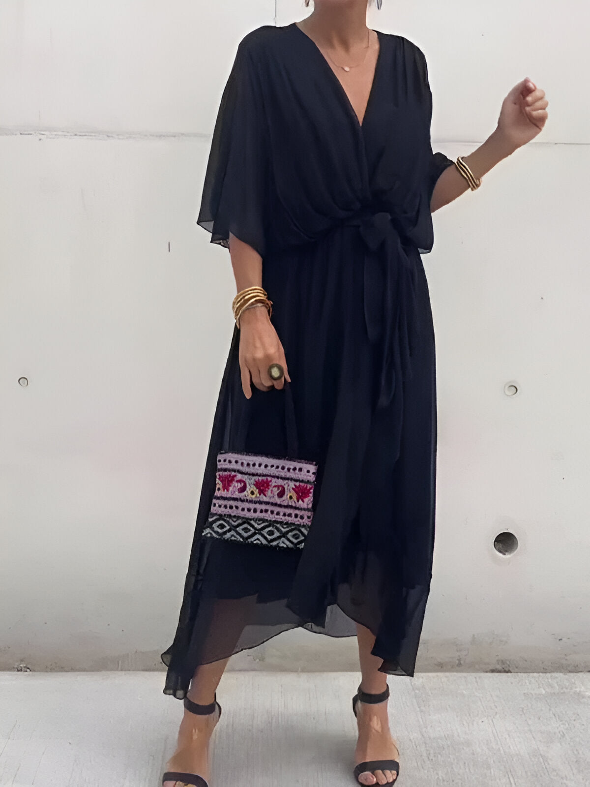 Monica - V-Neck Chiffon Dress