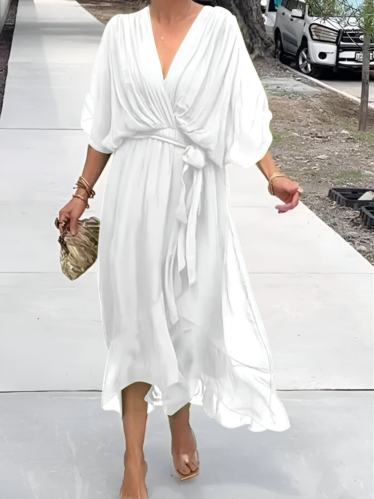 Monica - V-Neck Chiffon Dress