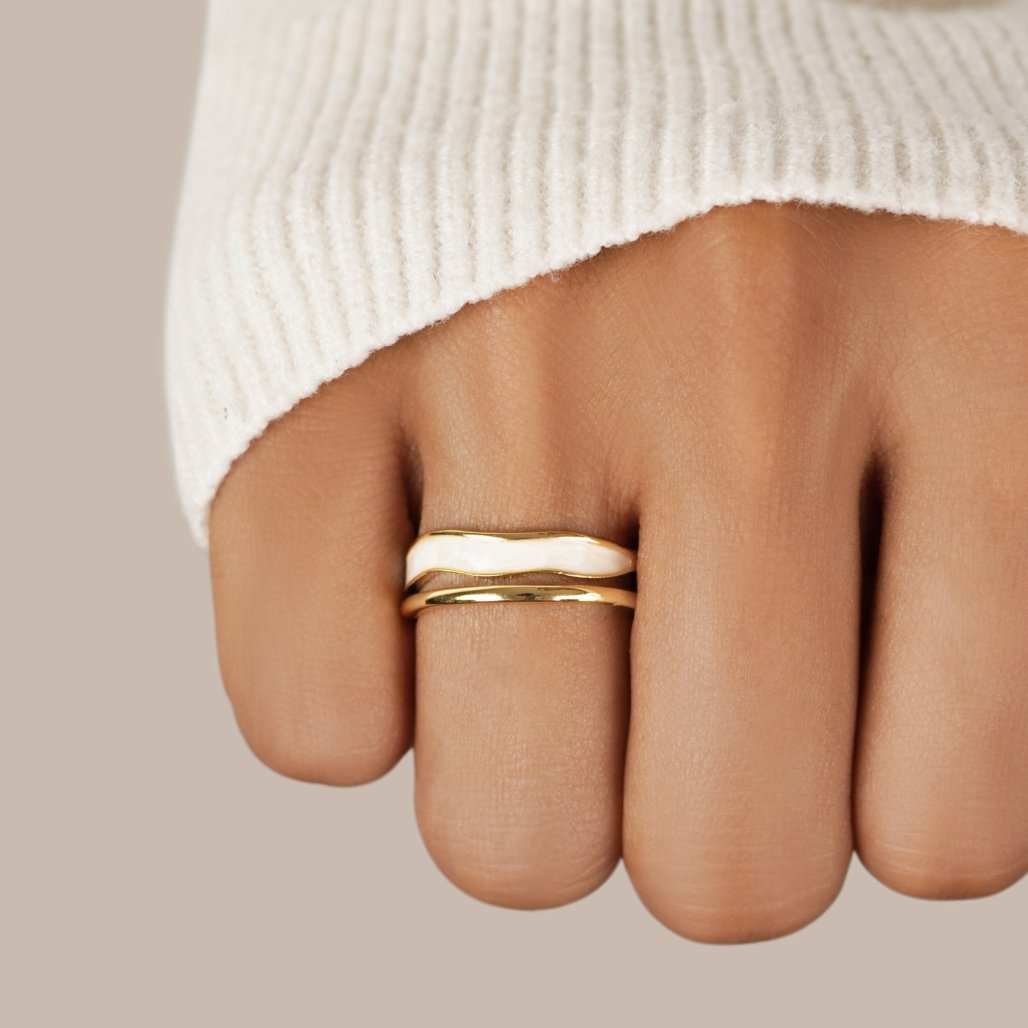 Gold Sahara Ring with Lapis