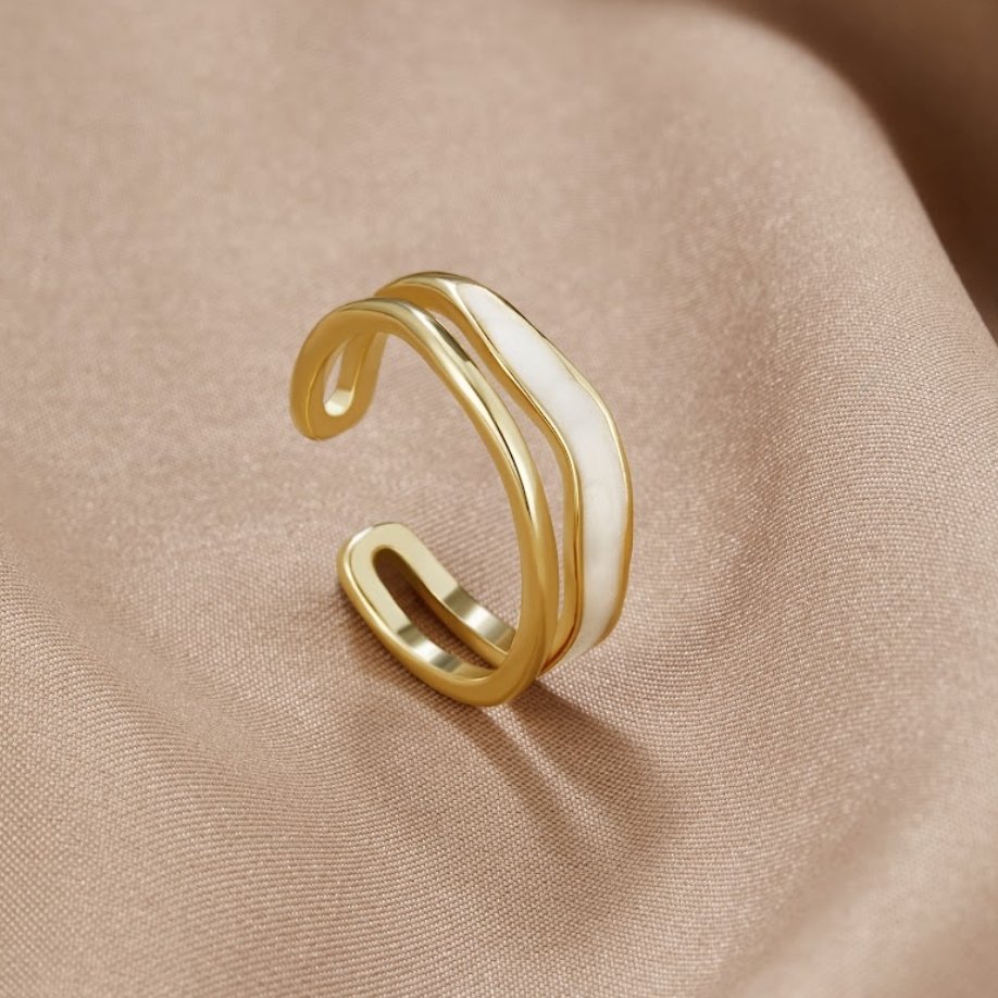 Gold Sahara Ring with Lapis