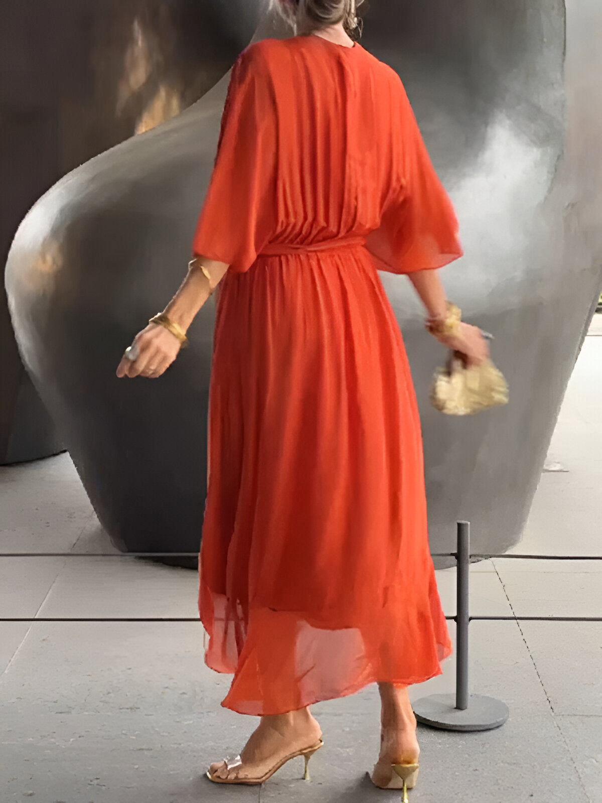 Monica - V-Neck Chiffon Dress