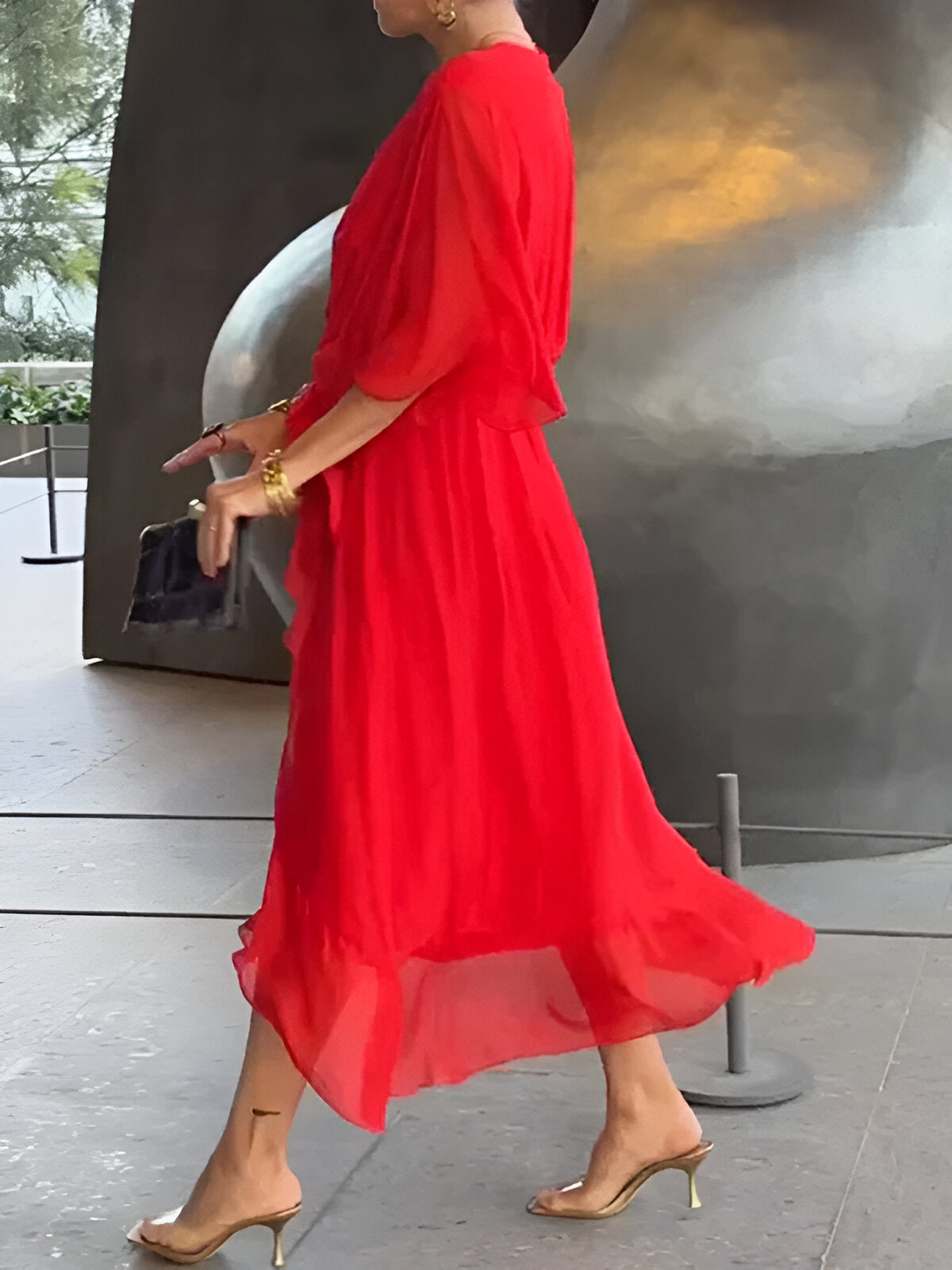 Monica - V-Neck Chiffon Dress