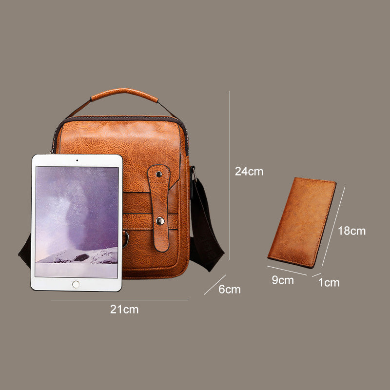 đ„Trendy PU Leather Men's Crossbody Bag with Wallet