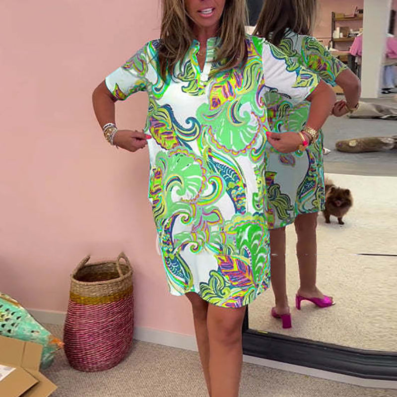 🌸Women's Floral Print Dress with V-Neck