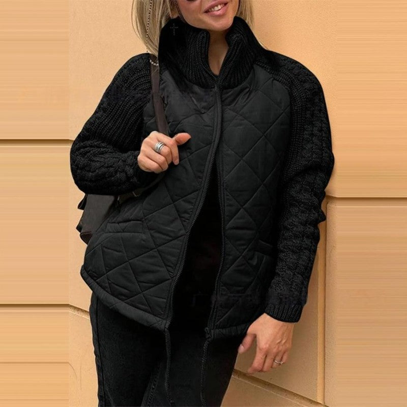 Women's Knitted Quilted Down Jacket with Patchwork(🔥Free Shipping)
