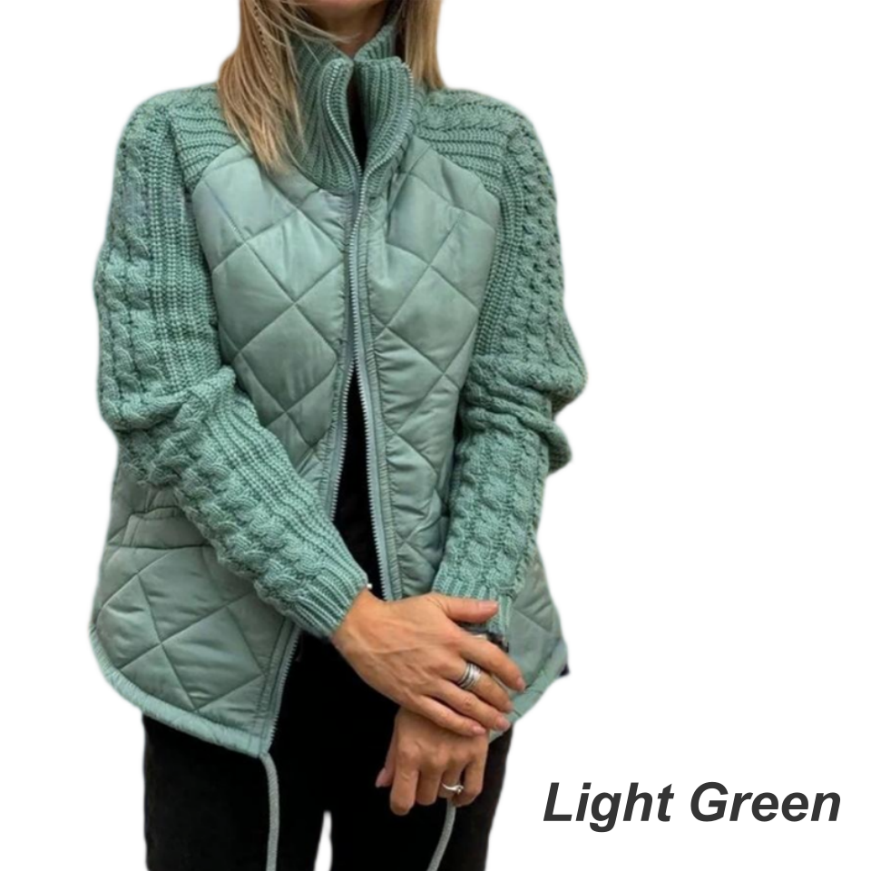 Women's Knitted Quilted Down Jacket with Patchwork(🔥Free Shipping)