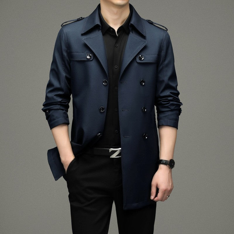 Men's Double Buttoned Windbreaker Jacket
