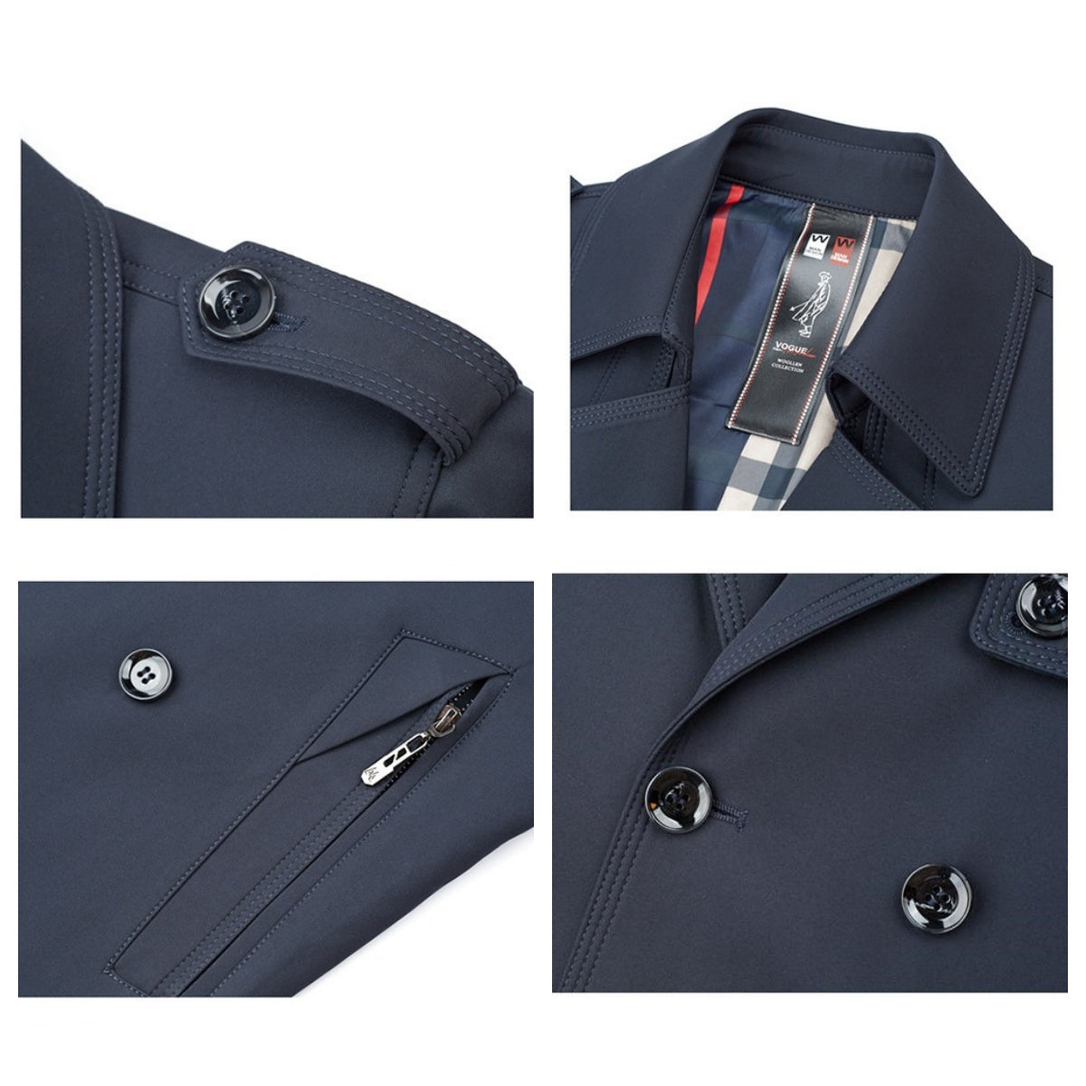 Men's Double Buttoned Windbreaker Jacket