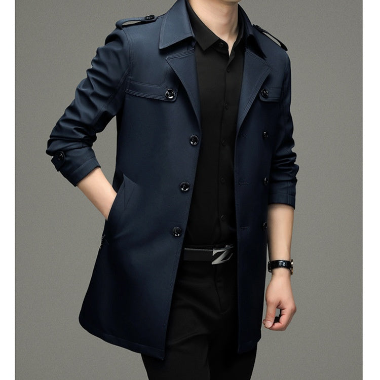 Men's Double Buttoned Windbreaker Jacket