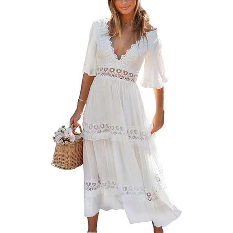 Serena | Chic Lace V-Neck Dress