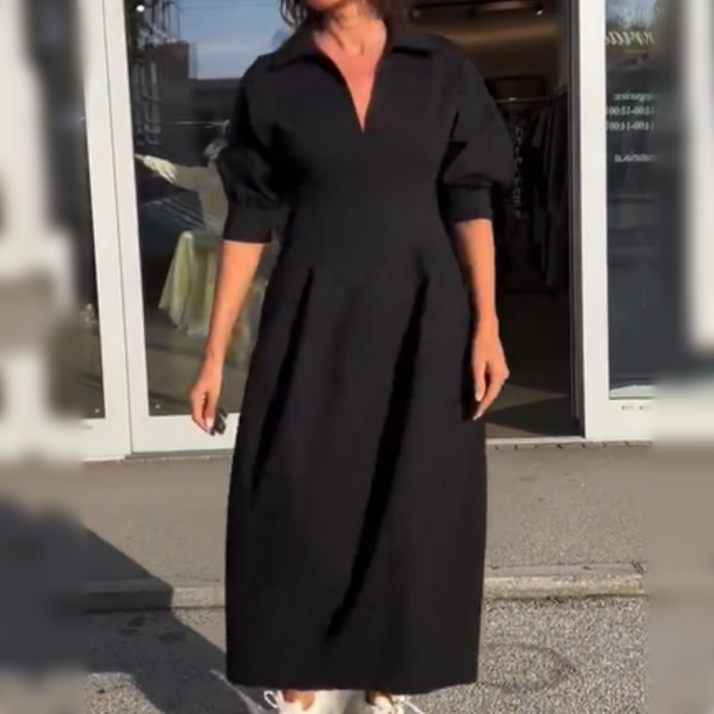 Spring Specials Midi Dress with V-neck and Lapel