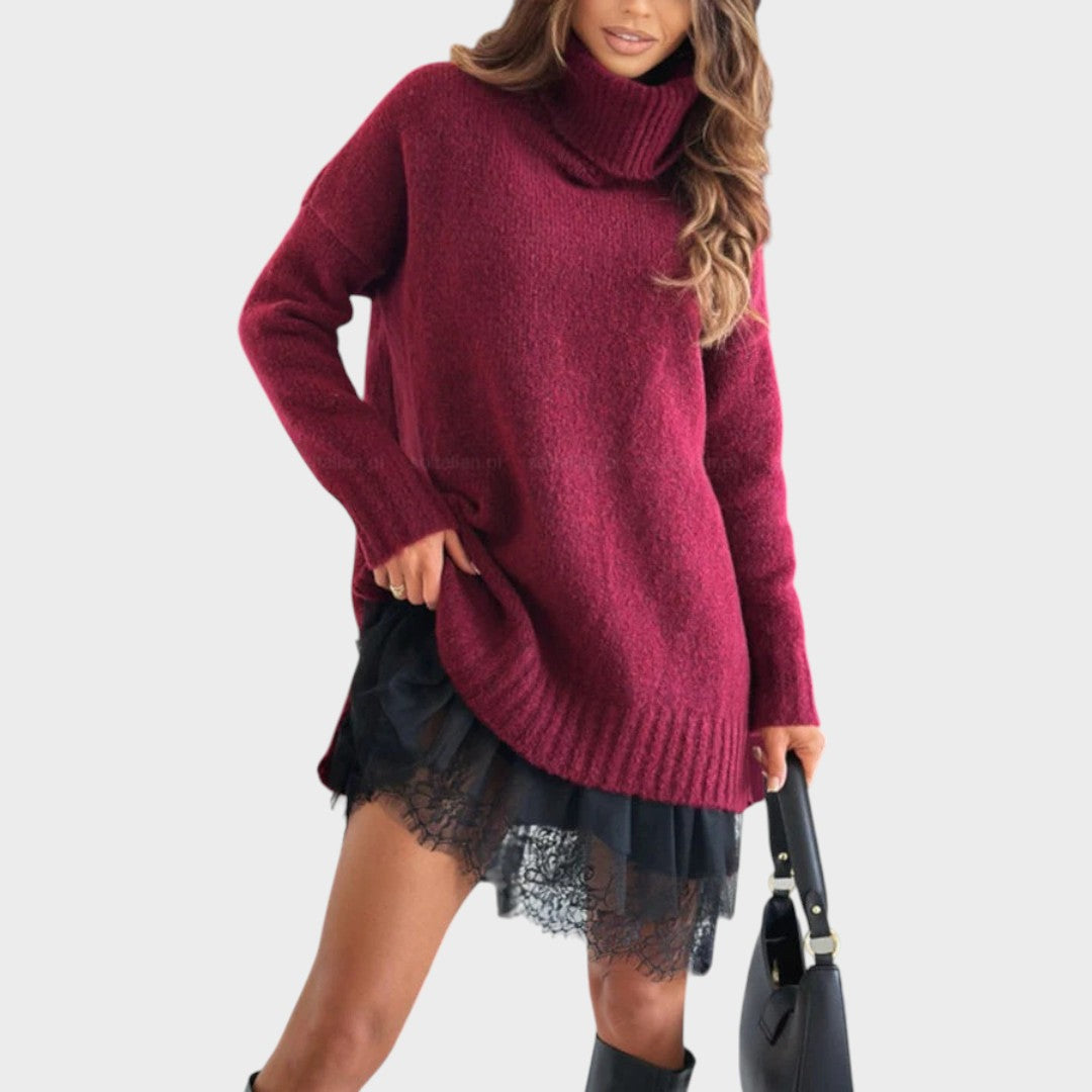 Mila | Oversized Knit Sweater & Lace Slip Dress Set
