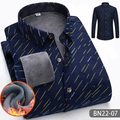 Warm Striped Shirt for Autumn and Winter