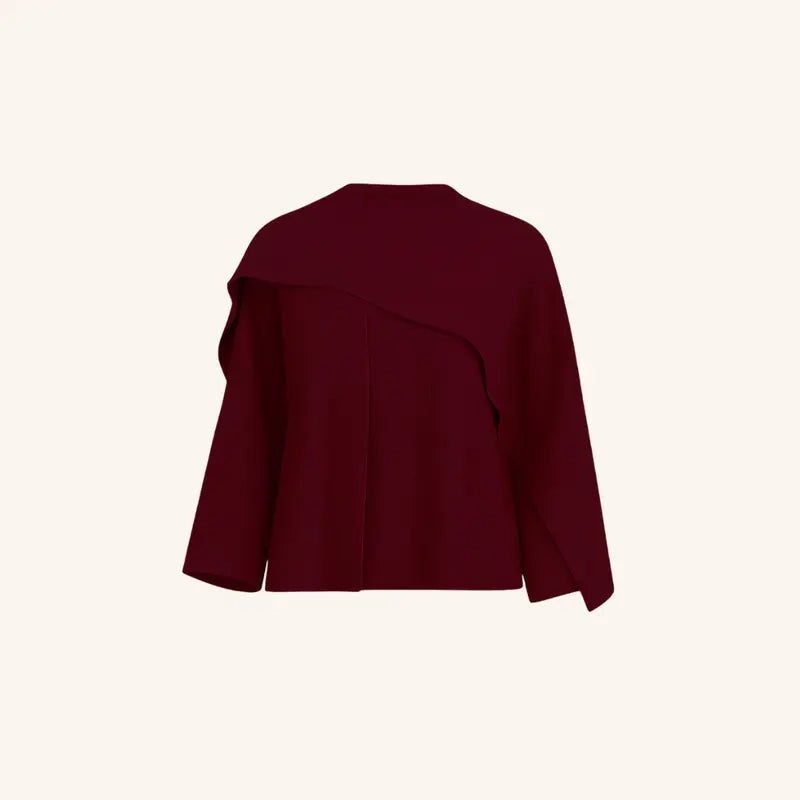 Elara | Knitted Cape with Integrated Scarf