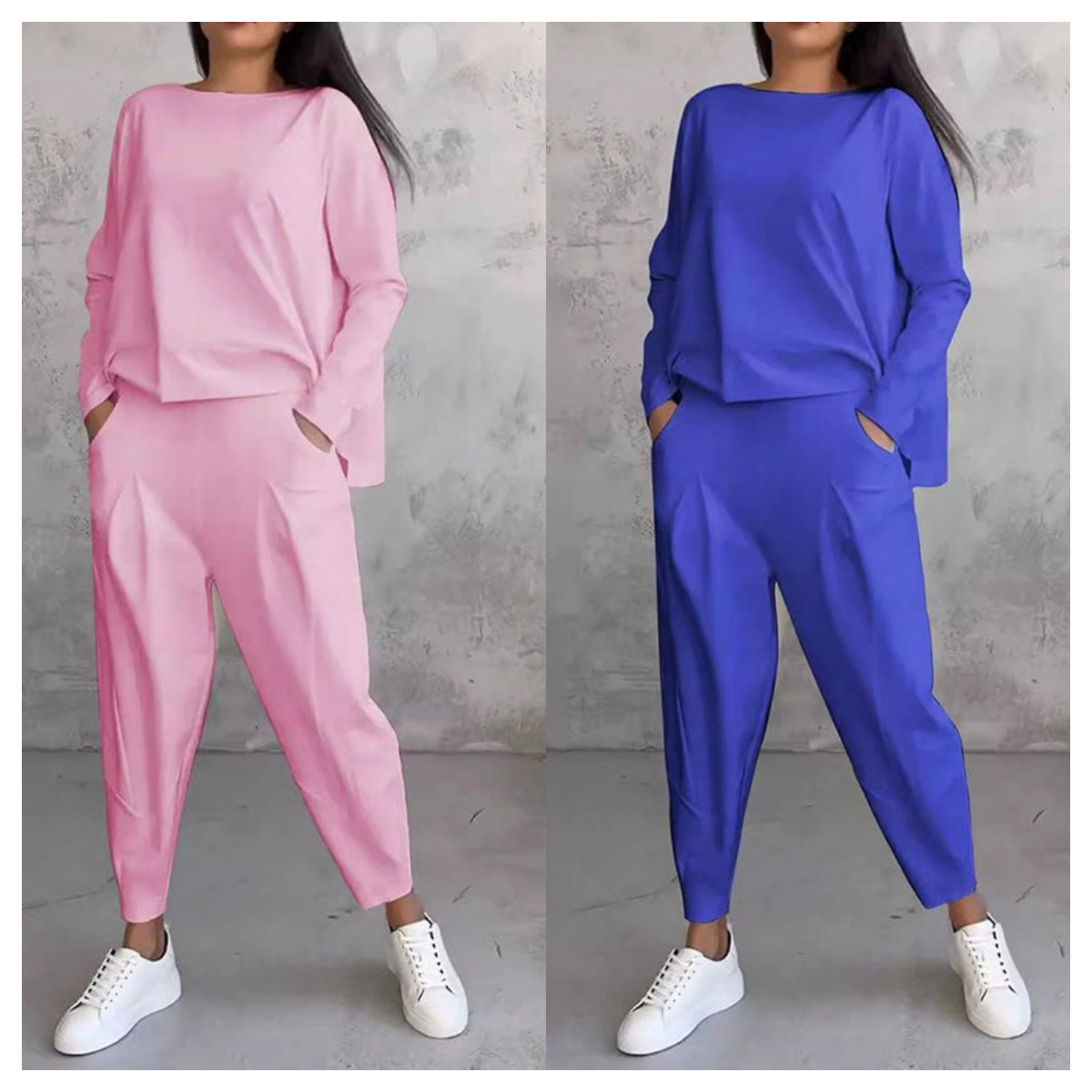 Big Sale💥Women's 2-piece Set: Long-Sleeved Round Neck Top + Pants