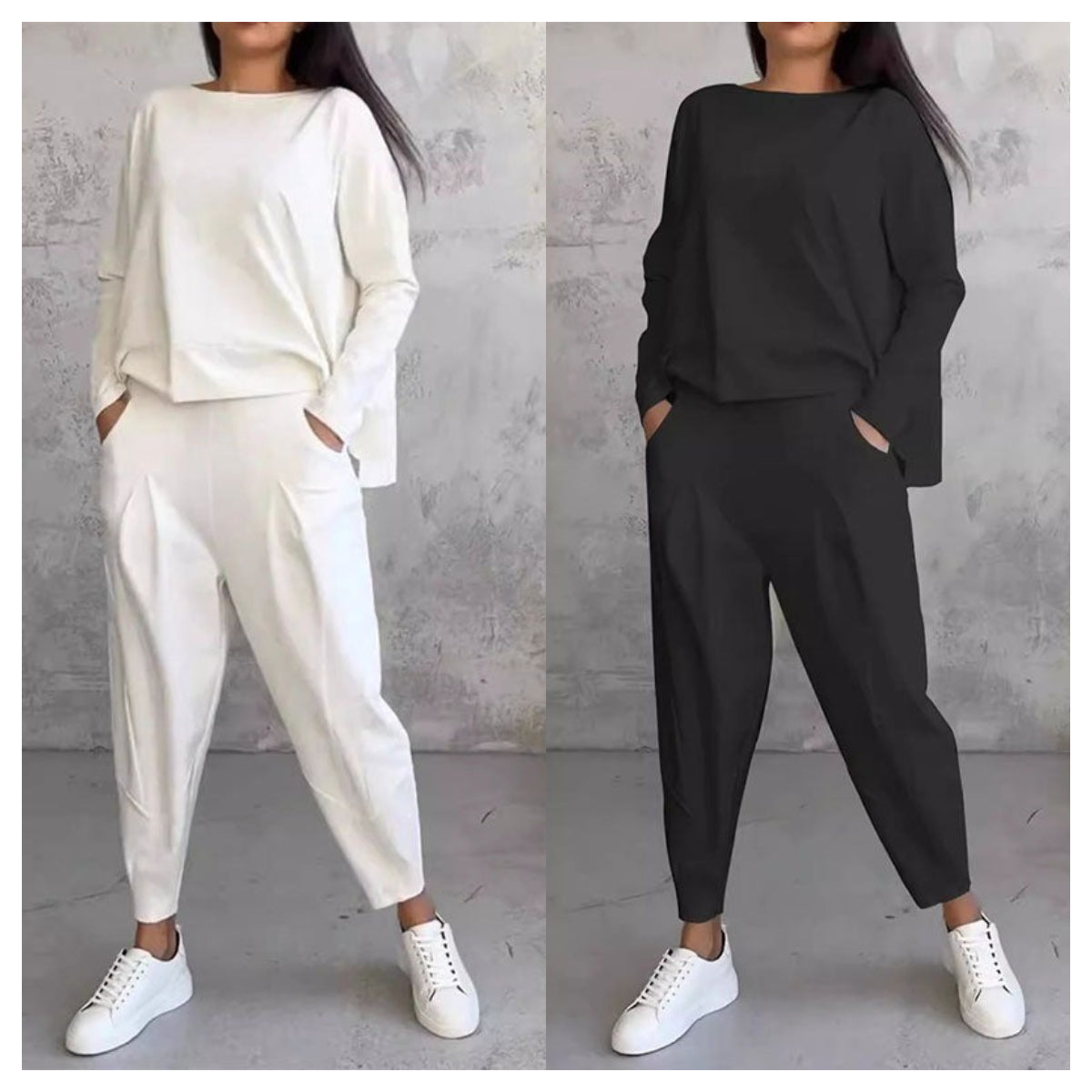 Big Sale💥Women's 2-piece Set: Long-Sleeved Round Neck Top + Pants