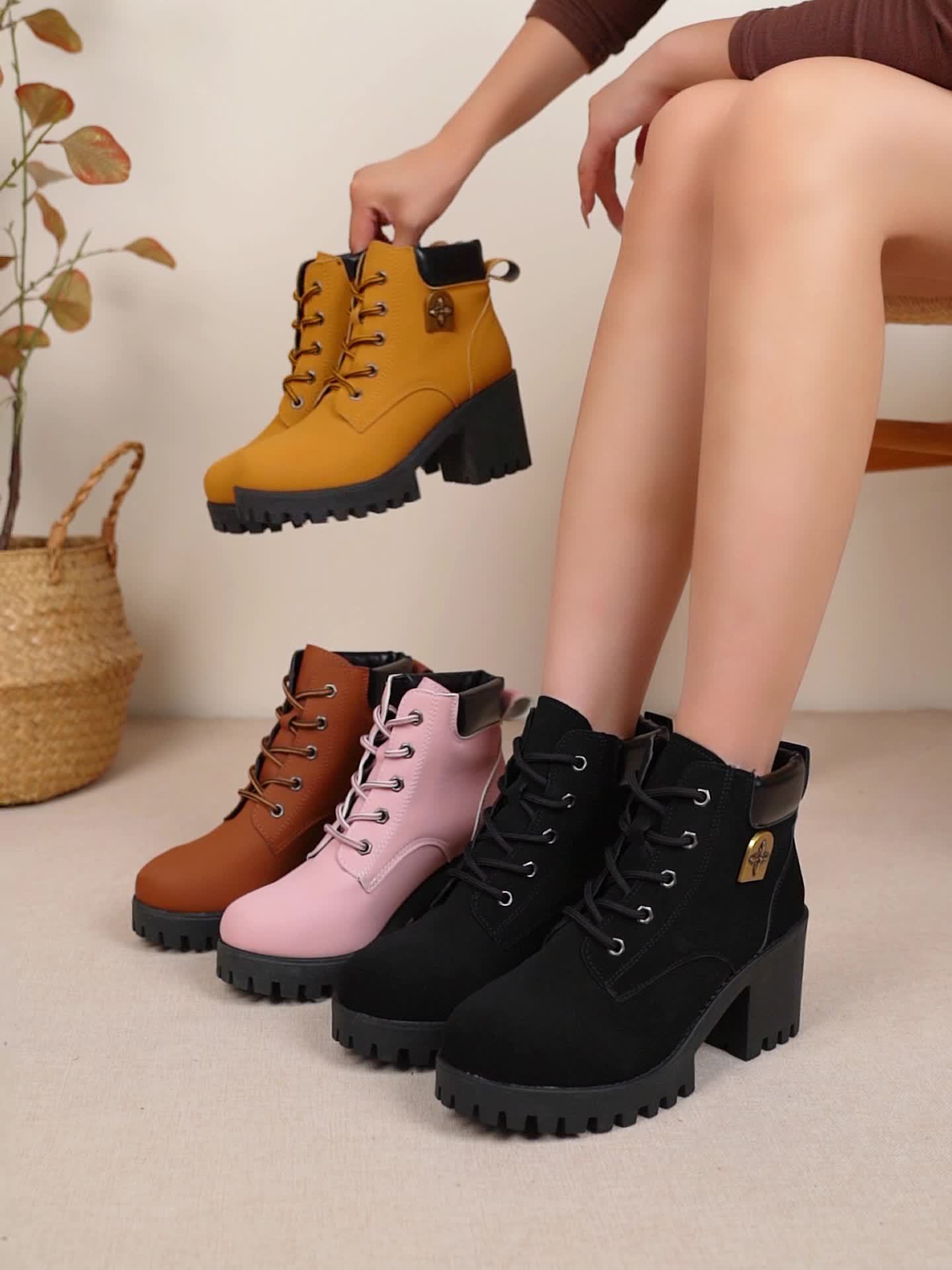 Mara | Platform Lace-Up Heeled Ankle Boots