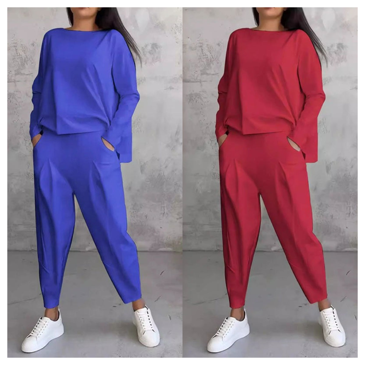 Big Sale💥Women's 2-piece Set: Long-Sleeved Round Neck Top + Pants
