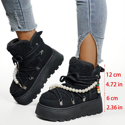 Aria | Women’s Plush Lace-Up Winter Platform Boots