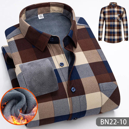Warm Striped Shirt for Autumn and Winter