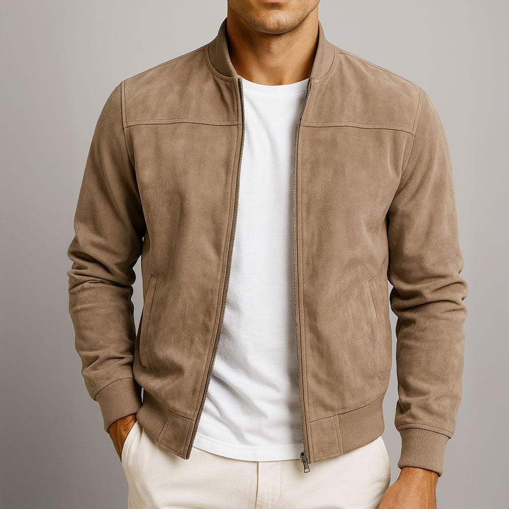 Enzo™ | Suede Bomber Jacket