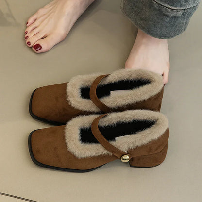 LunaWarm™ Furry Mary Jane Comfort Shoes