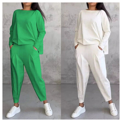 Big Sale💥Women's 2-piece Set: Long-Sleeved Round Neck Top + Pants