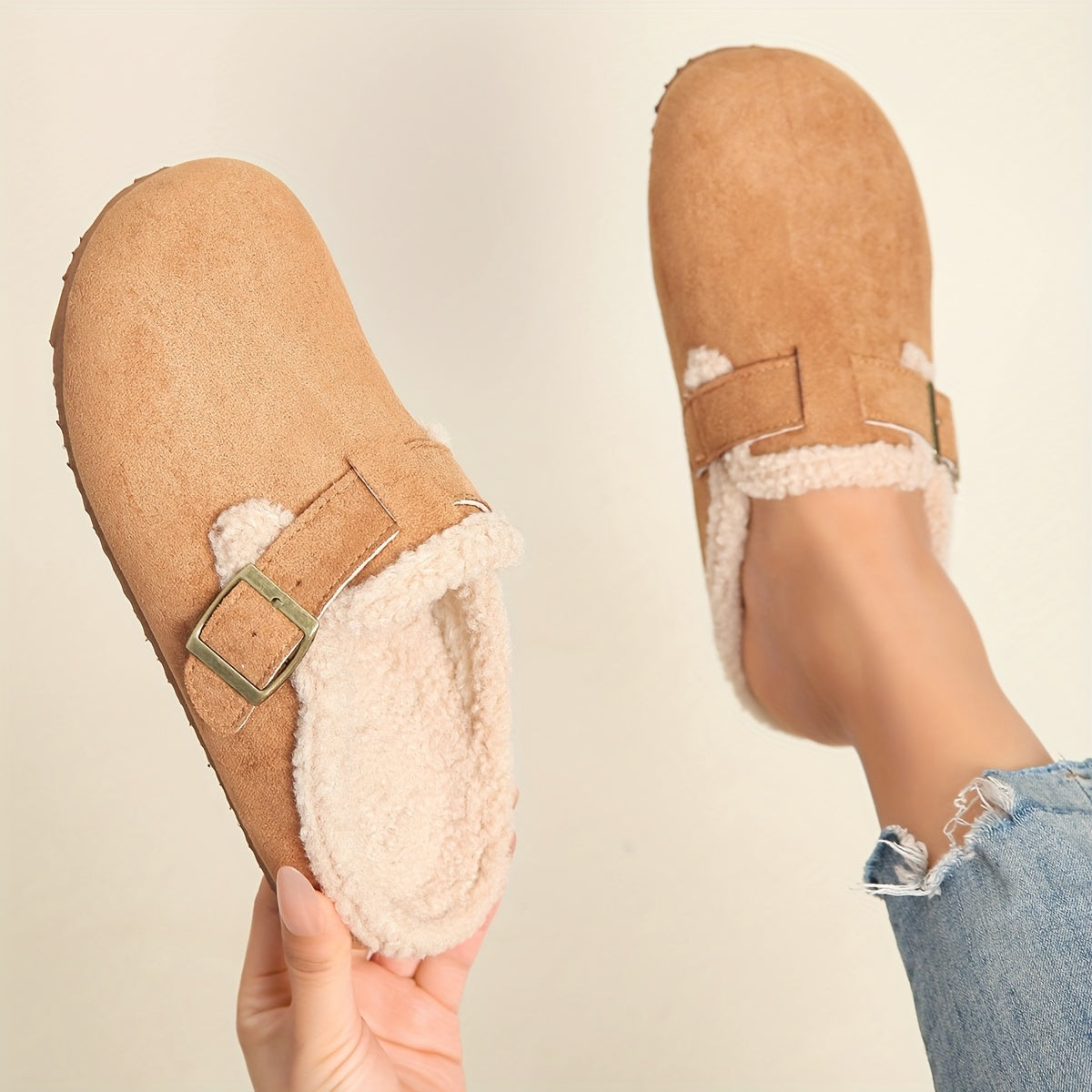 Luna | Plush-Lined Platform Mules