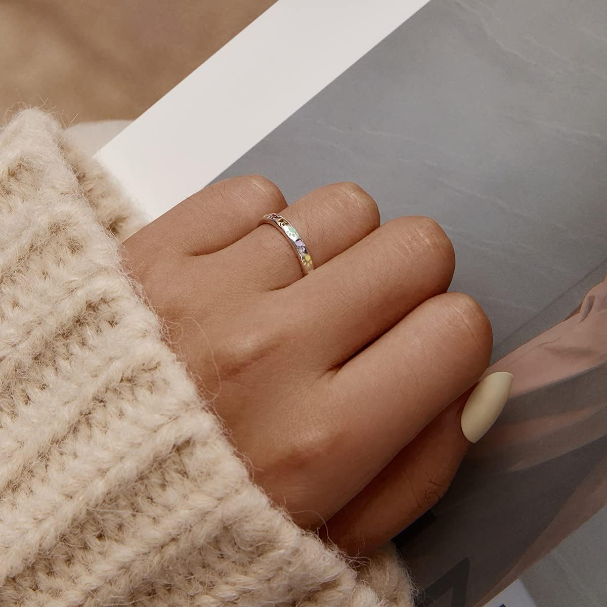 Ilduara™ | Silver Ring with a Fingerprint