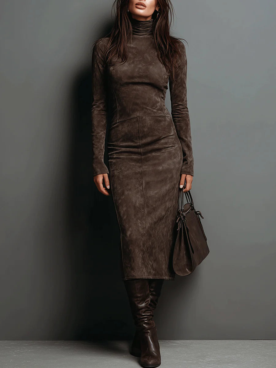 Lorena | Brown Midi Dress