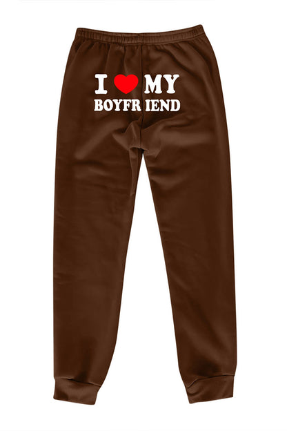 Pantalones deportivos estampados I Love MY BOYFRIEND