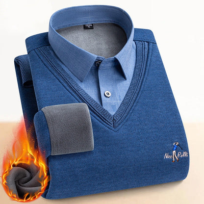 Men's Thermal Sweater with Double Fleece Lining