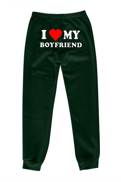 Pantalones deportivos estampados I Love MY BOYFRIEND
