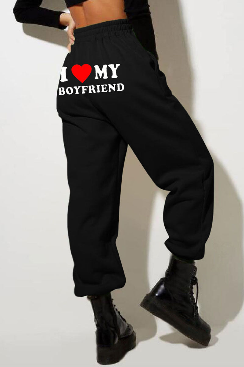 Pantalones deportivos estampados I Love MY BOYFRIEND