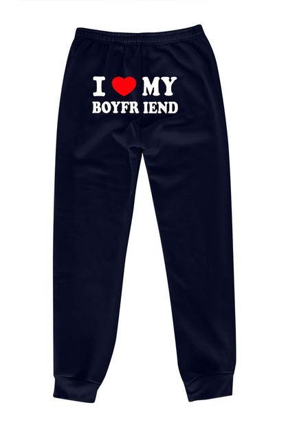 Pantalones deportivos estampados I Love MY BOYFRIEND