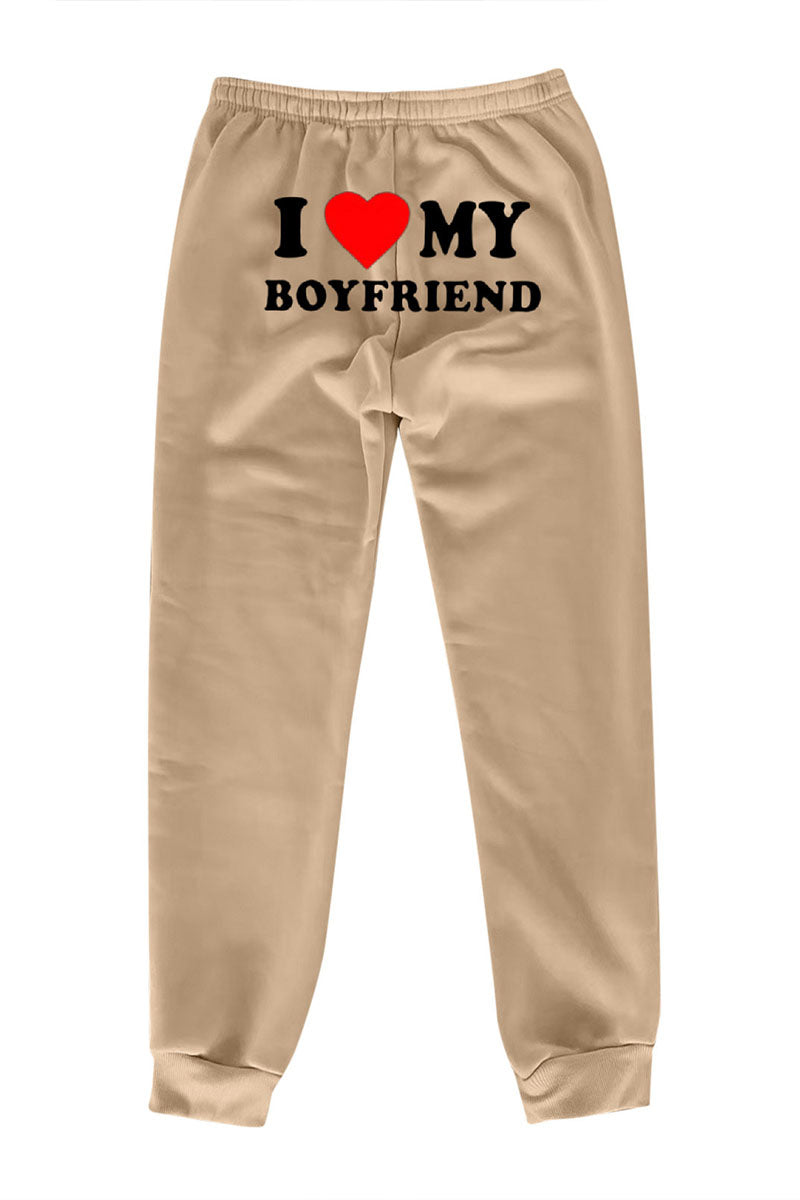 Pantalones deportivos estampados I Love MY BOYFRIEND