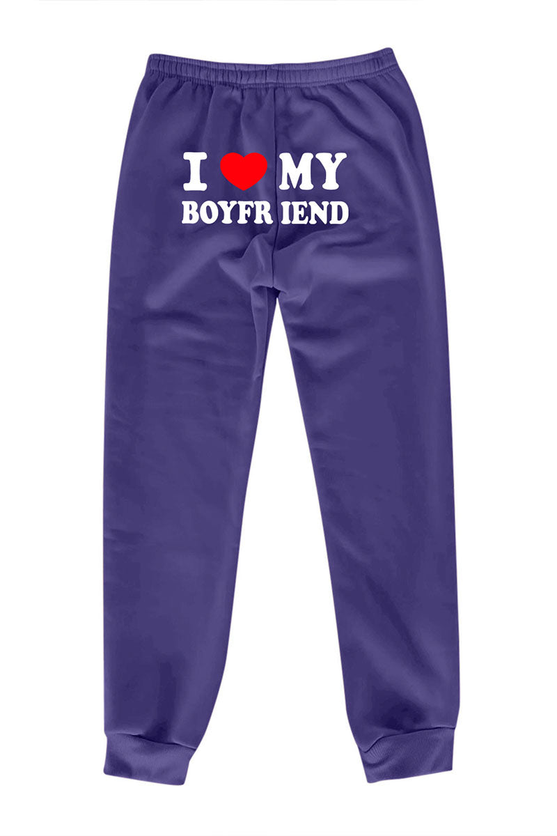 Pantalones deportivos estampados I Love MY BOYFRIEND