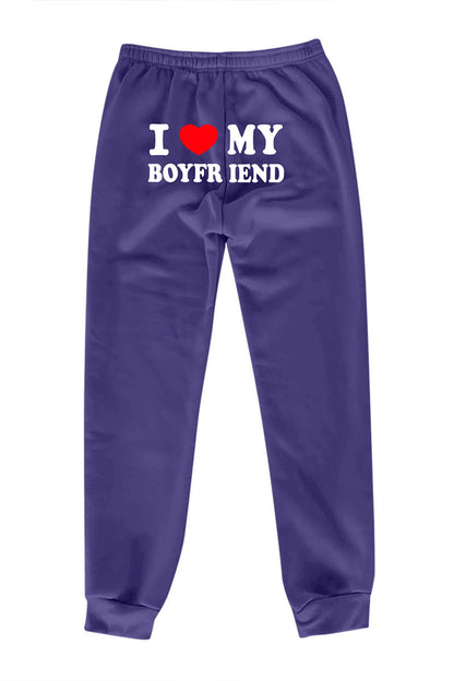 Pantalones deportivos estampados I Love MY BOYFRIEND