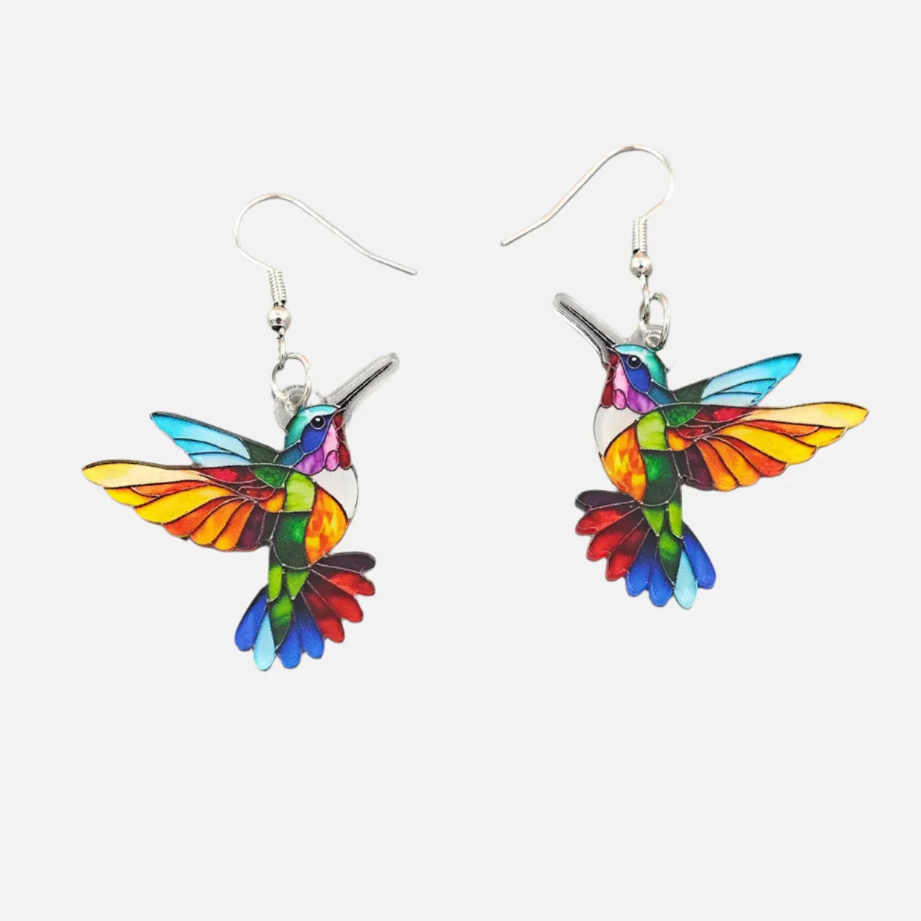 Kolira™ | Acrylic Drop Earrings with Hummingbird Motif