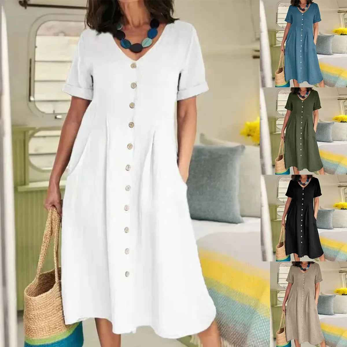 Linen Luxe Pocket Dress