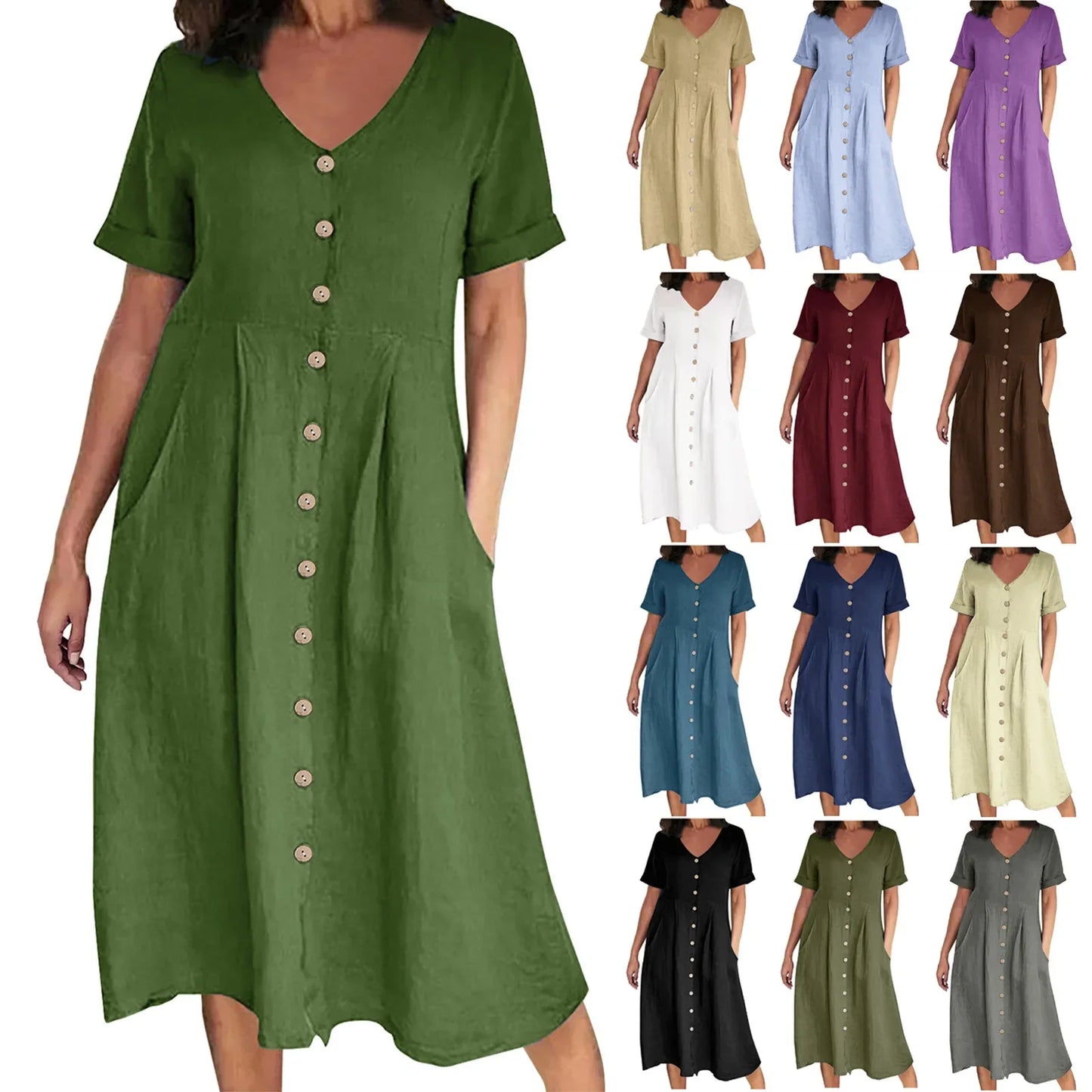 Linen Luxe Pocket Dress