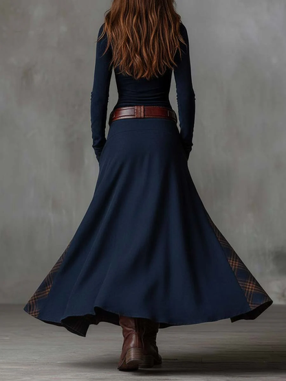 Elisa | Suede Maxi Dress with Belt